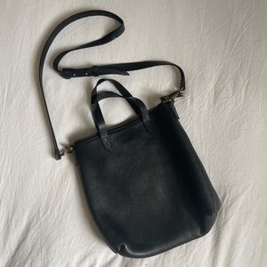 Madewell purse, black leather with brass hardware